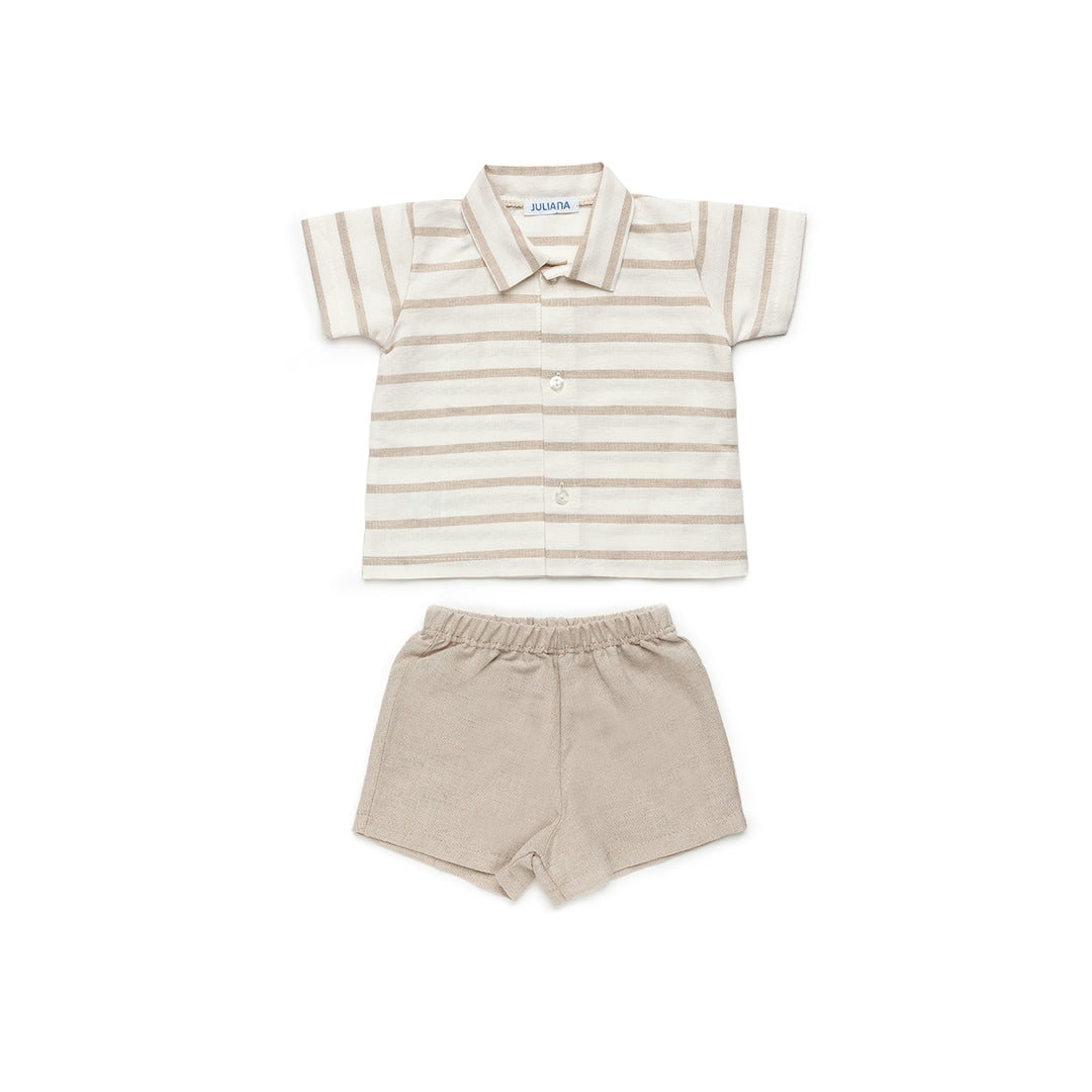 Summer Outfit - Cream & Beige Stripes