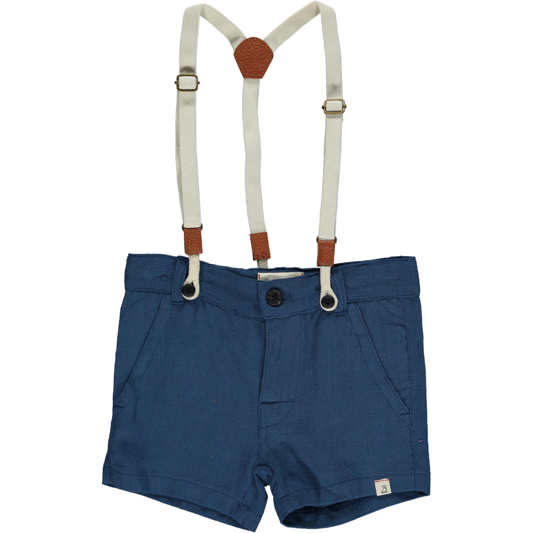Me & Henry Blue shorts with removable suspenders