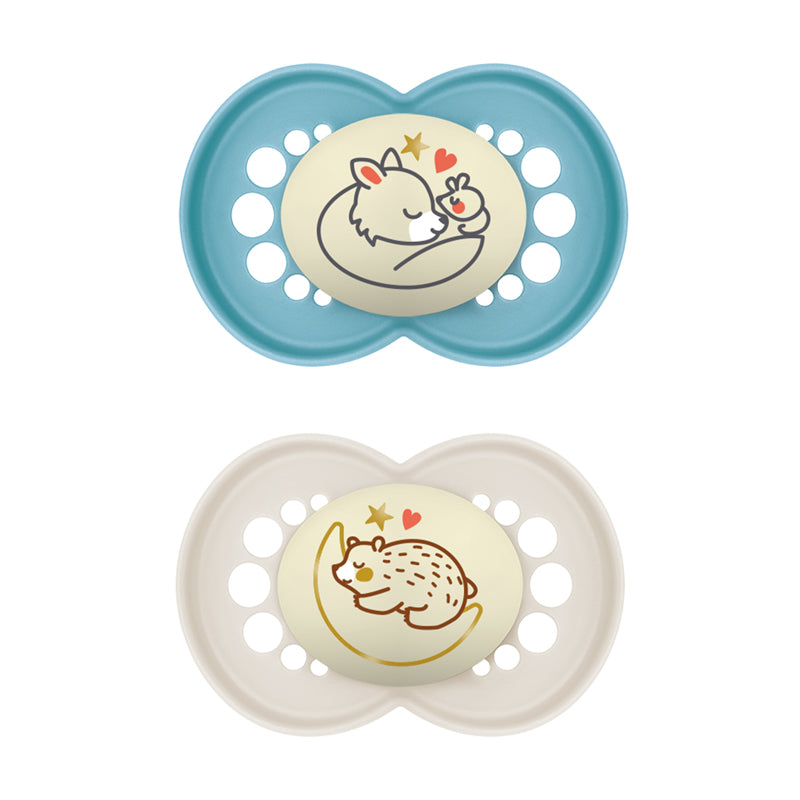 MAM Night Blue Soother 16m+ 2Pk
