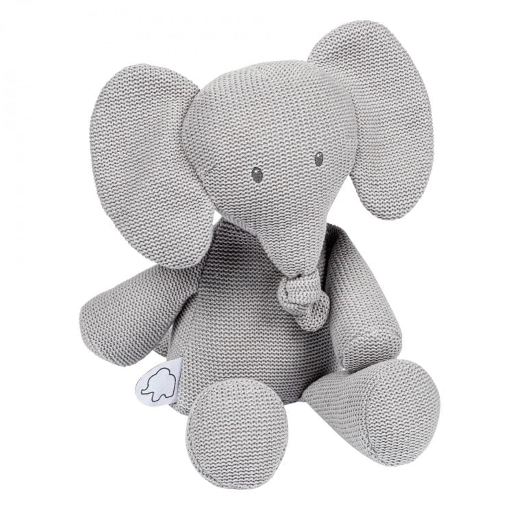 Nattou Tembo - Cotton Elephant Cuddly Knitted Grey