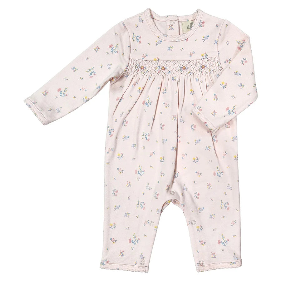 Ambrella Print Smocked Babygro