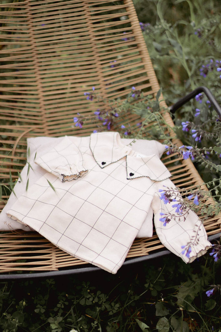 Baby / Girl Blouse Check Patterned 100% Cotton OEKO-TEX
