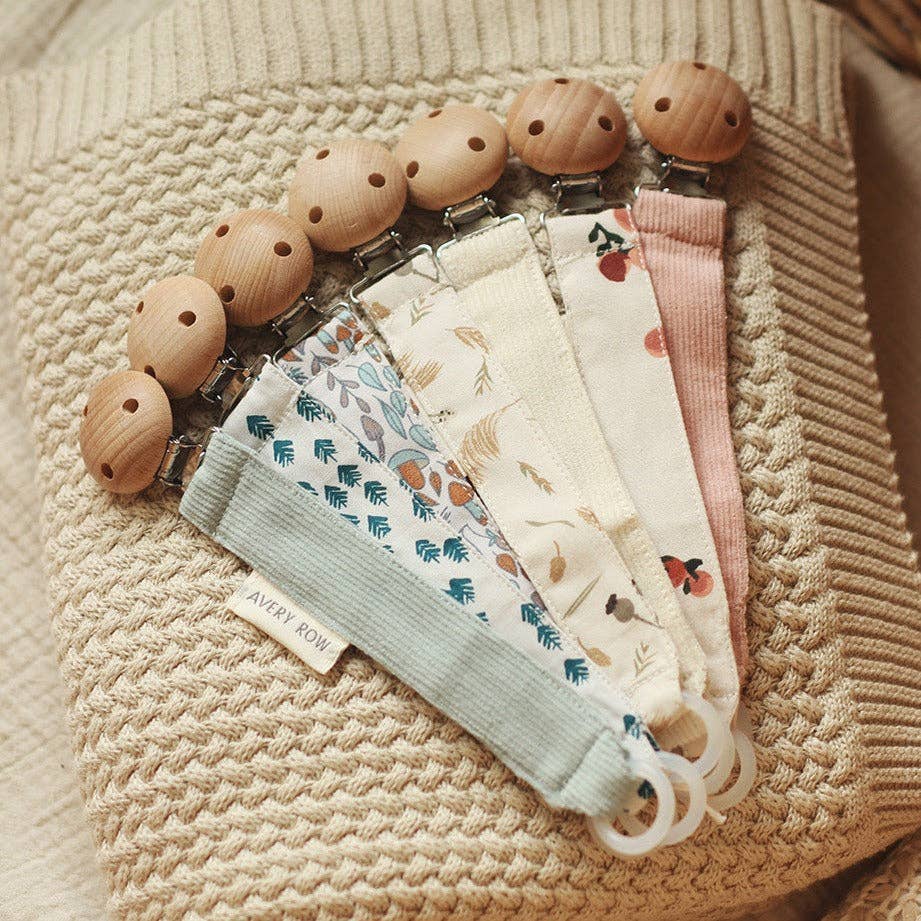 Pacifier holder - Corduroy, Blue - Organic Cotton