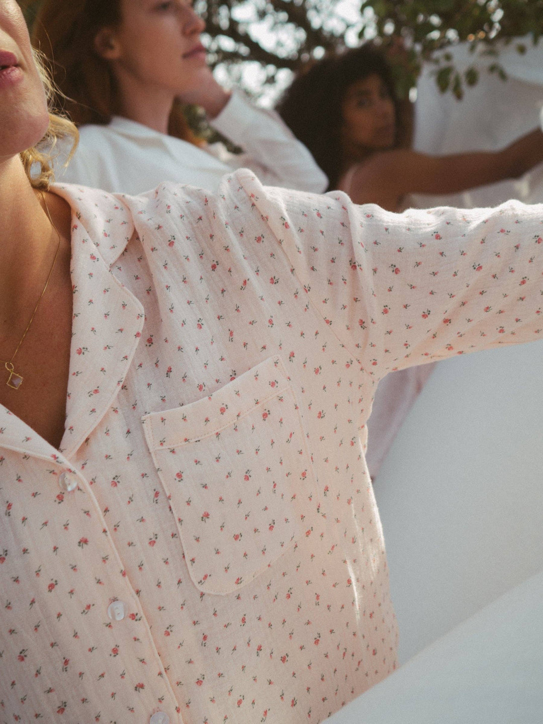 WOMENS TRADITIONAL SET | FLORAL MUSLIN BLUSH