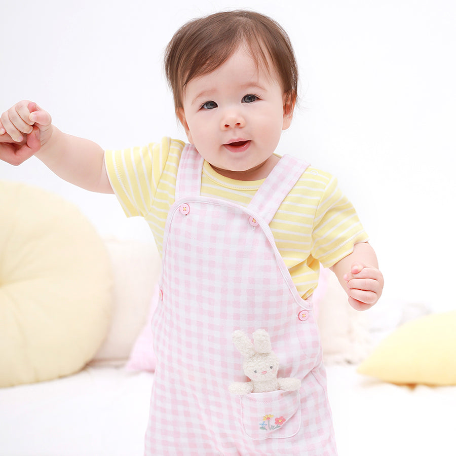 Pink Gingham Short Dungaree
