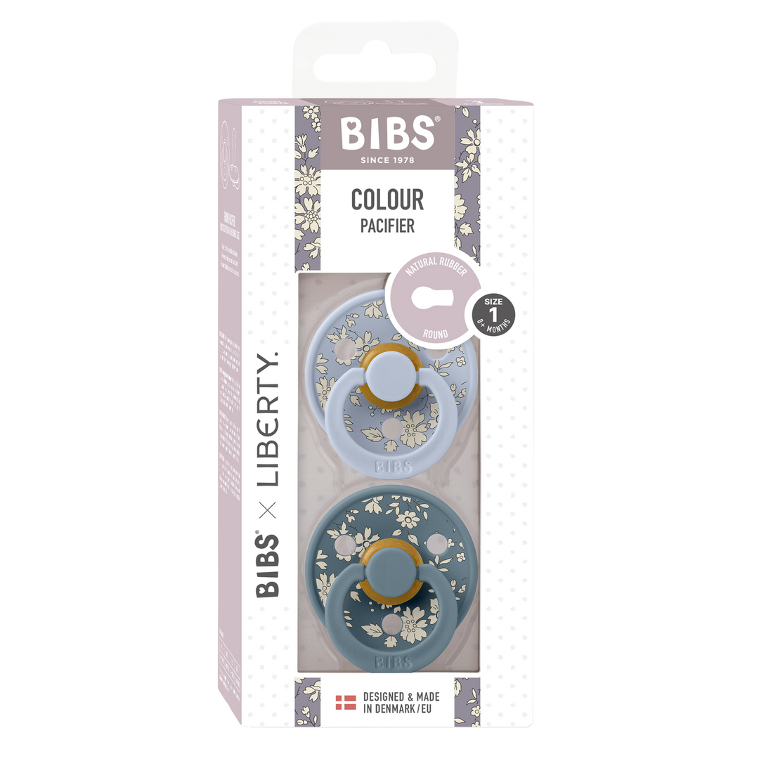 BIBS x Liberty 2 PACK Colour Capel Latex Size 1 Dusty Blue Mix