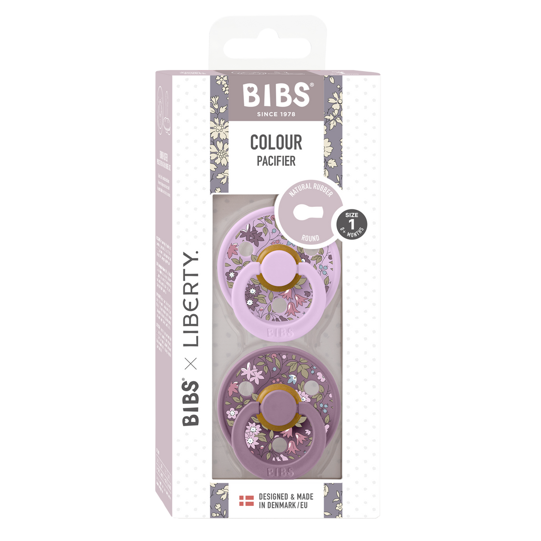 BIBS x Liberty 2 PACK Colour Chamomile Lawn Latex Size 1 Violet Sky Mix