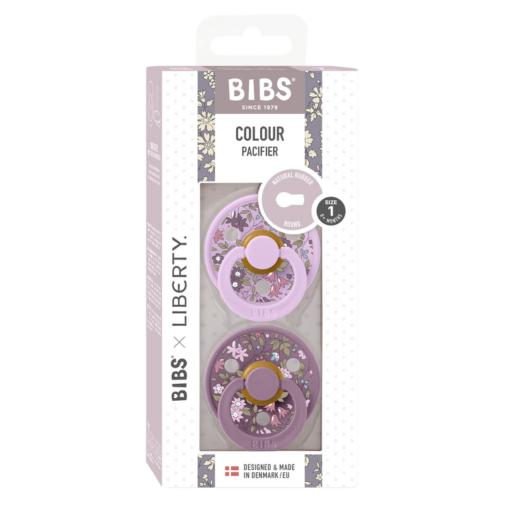 BIBS x Liberty 2 PACK Colour Chamomile Lawn Latex Size 1 Violet Sky Mix