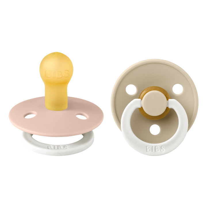 BIBS Colour 2 PACK Latex Size 1 Blush GLOW/Vanilla GLOW