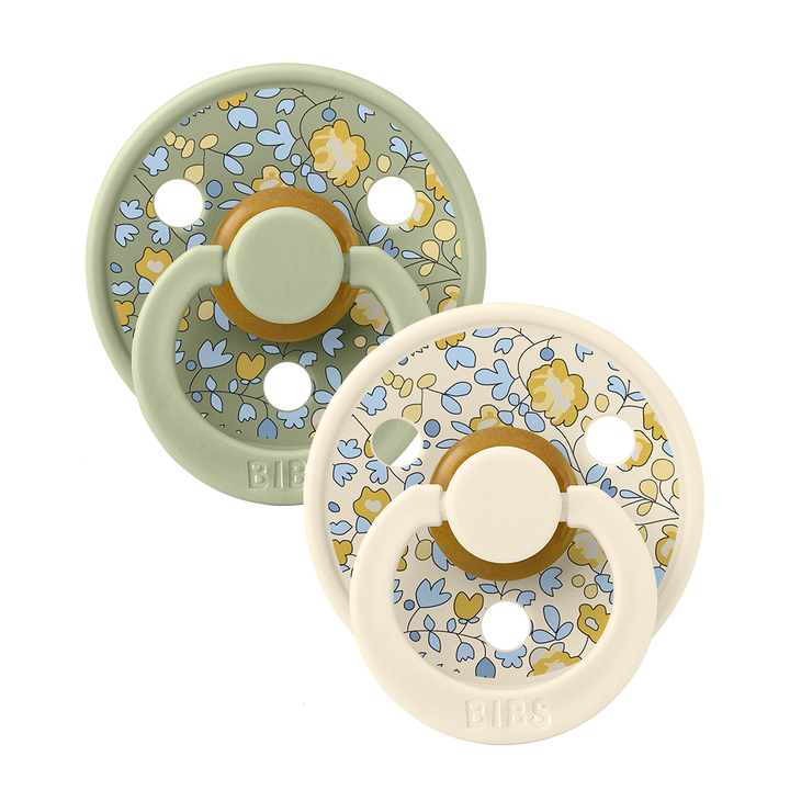 BIBS x Liberty Pacifier Colour 2 PACK Eloise Latex Size 2 Symmetrical Sage Mix