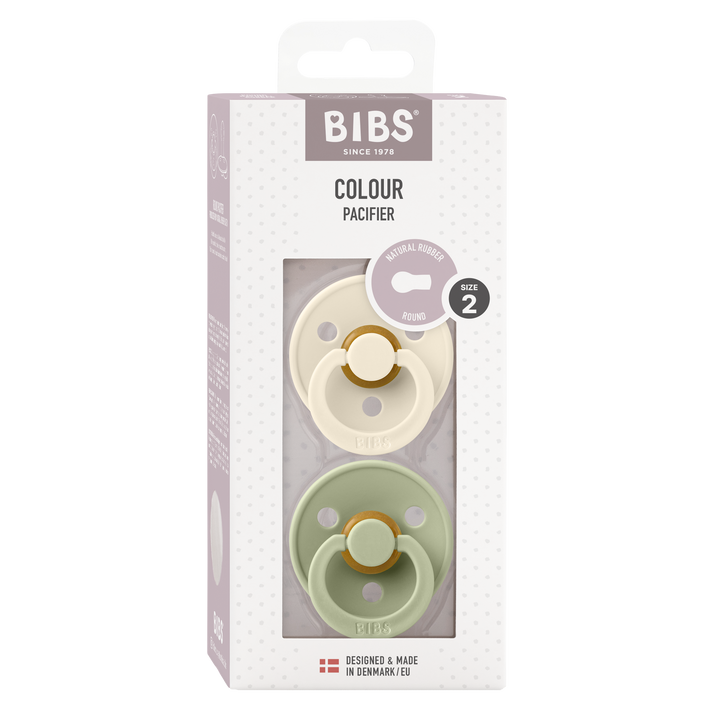 BIBS Colour 2 PACK Latex Size 2 Ivory/Sage