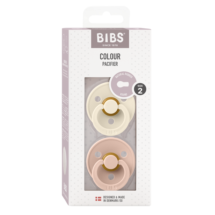 BIBS Colour 2 PACK Latex Size 2 Ivory/Blush