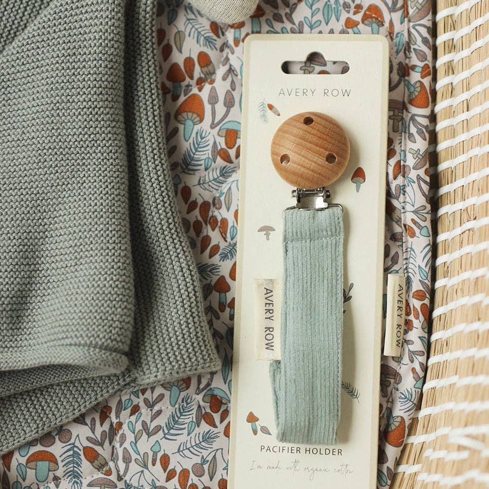 Pacifier holder - Corduroy, Blue - Organic Cotton