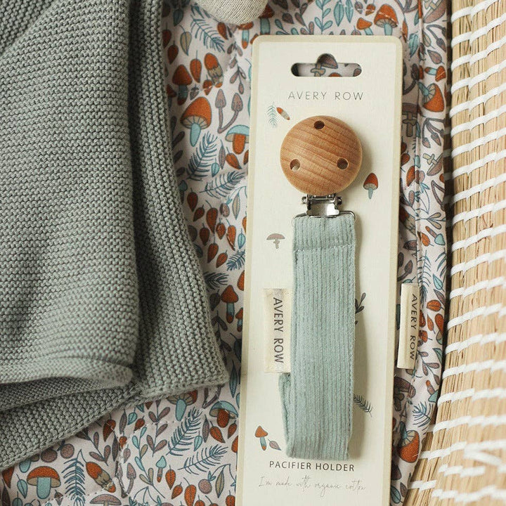 Pacifier holder - Corduroy, Blue - Organic Cotton