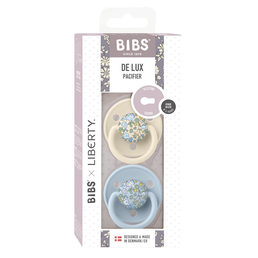 BIBS x Liberty 2 PACK De Lux Eloise Silicone Onesize Baby Blue Mix