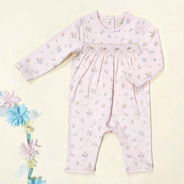 Ambrella Print Smocked Babygro