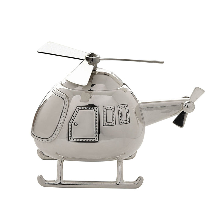 Silver Plated Money Box - Helicopter