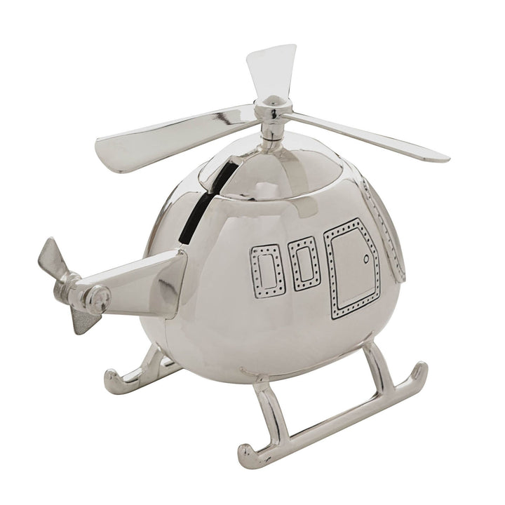 Silver Plated Money Box - Helicopter