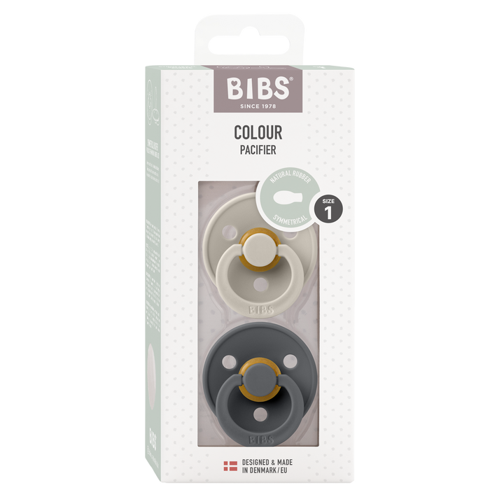 BIBS Colour 2 PACK Latex Size 1 Symmetrical Sand/Iron