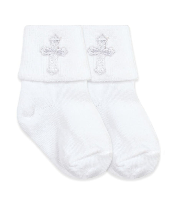 Boys Christening Sock White 0 - 2.5