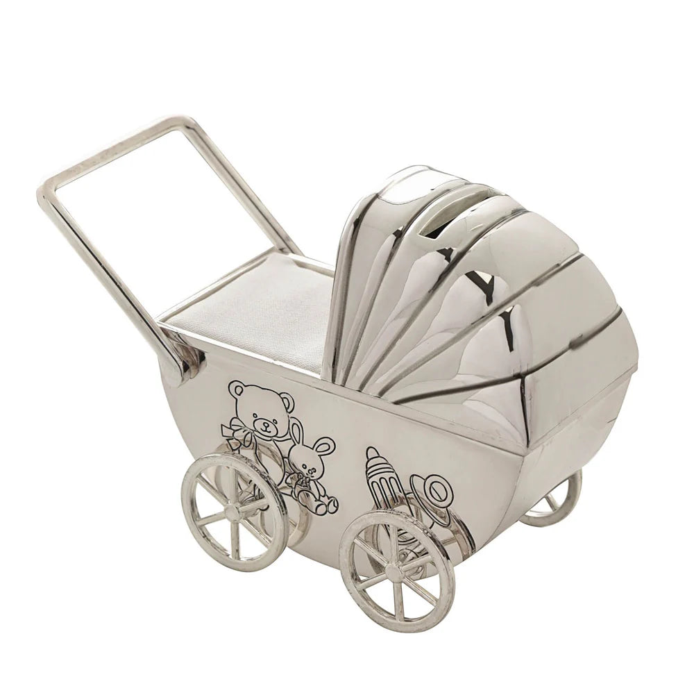 Bambino Silverplated Money Box - Pram