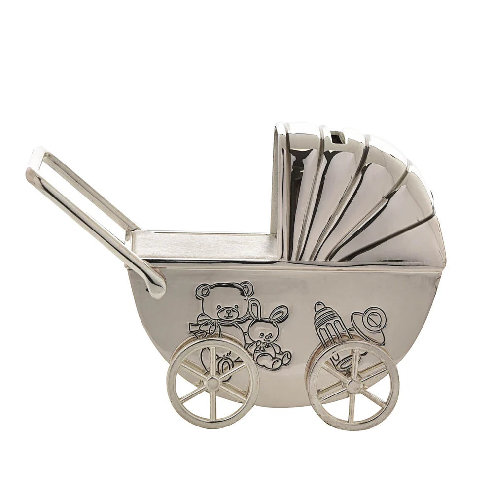 Bambino Silverplated Money Box - Pram