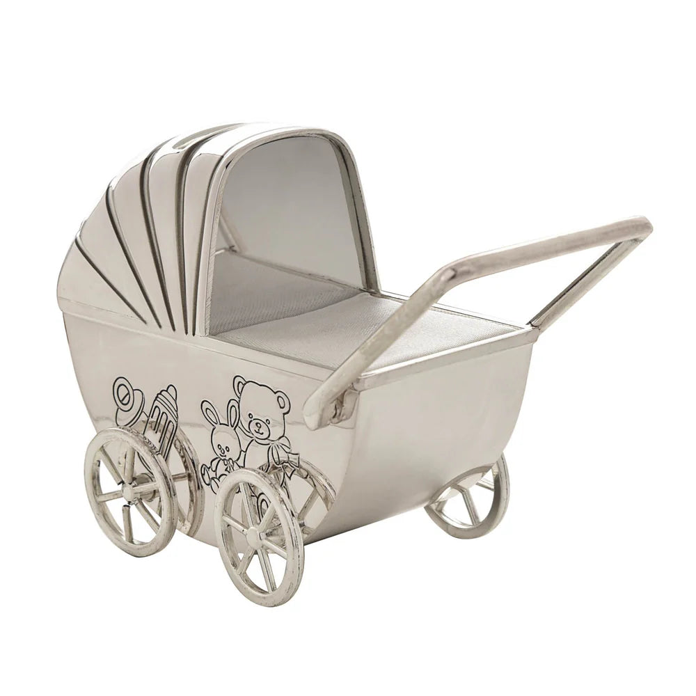 Bambino Silverplated Money Box - Pram