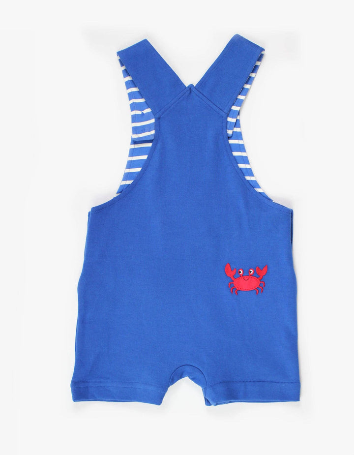 Organic Turtle Applique Dungaree Shorts