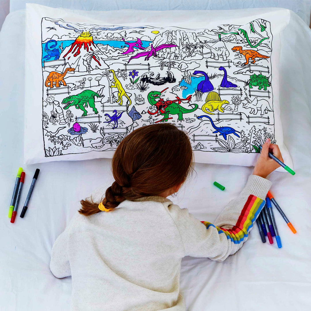 Dinosaur Pillowcase - DIY Colouring Kit