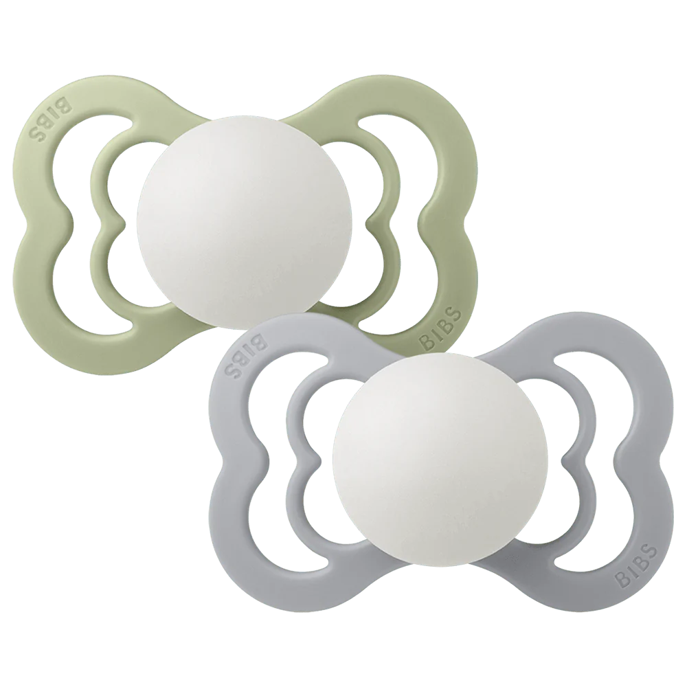 BIBS Supreme 2 PACK Latex/Rubber Size 1 Sage GLOW/Cloud GLOW