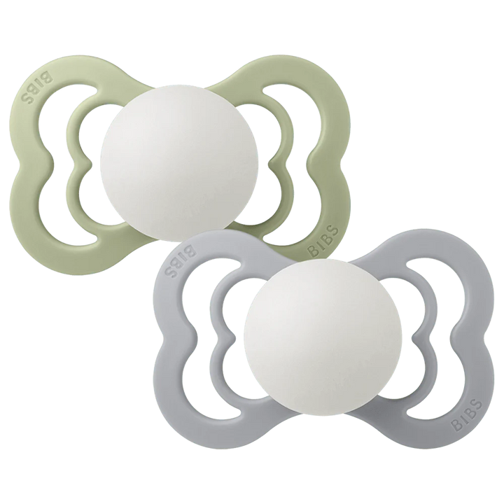 BIBS Supreme 2 PACK Latex/Rubber Size 1 Sage GLOW/Cloud GLOW