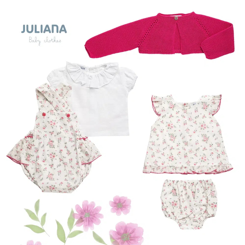 FLOWER FABRIC OVERALL WITH SHIRT - Fresa
