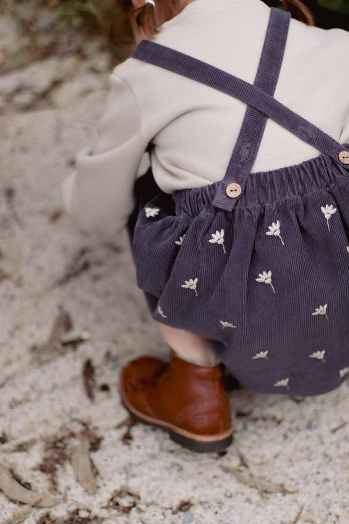 Baby / Girl Corduroy Dress 100% Cotton Flower Embroidery