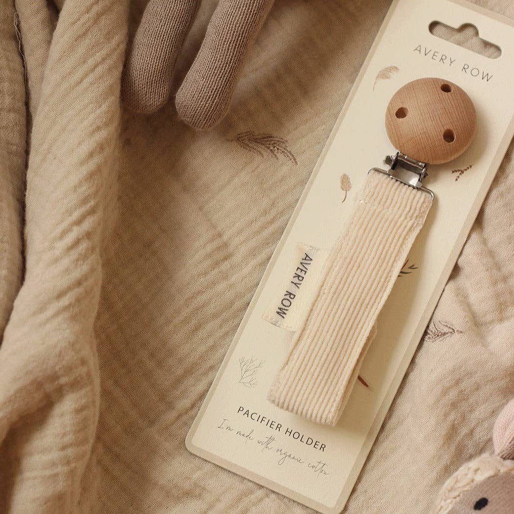 Pacifier holder - Corduroy, cream - Organic Cotton
