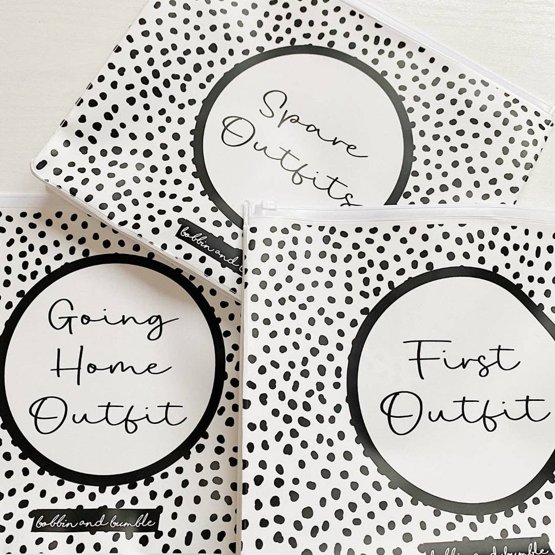 Unisex Zip Lock Hospital Organiser Bags - Spotty Print