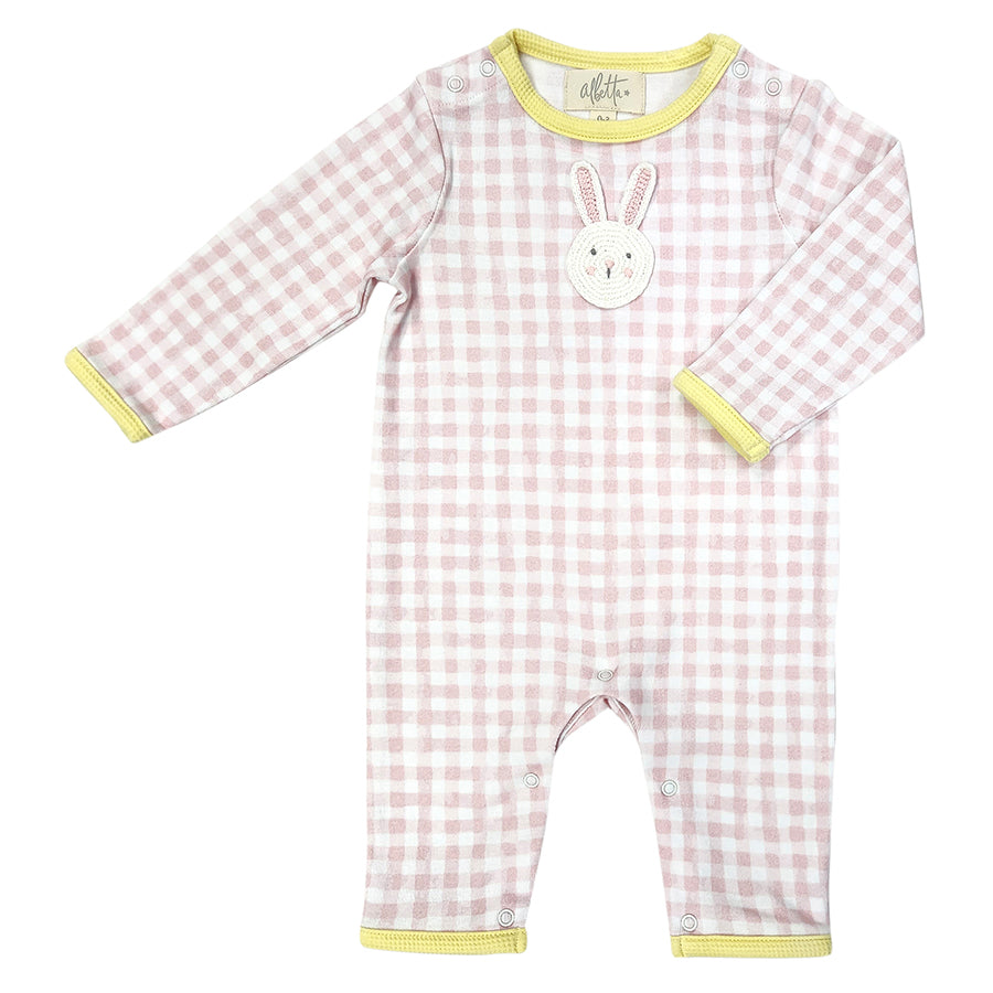 Crochet Bunny Gingham Babygro