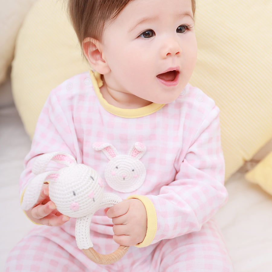 Crochet Bunny Gingham Babygro