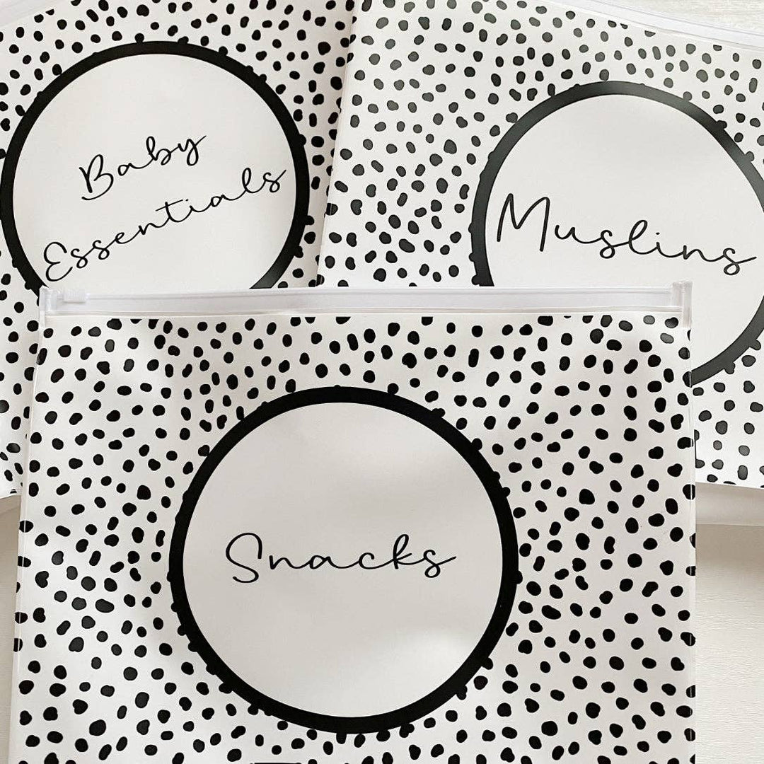 Unisex Zip Lock Hospital Organiser Bags - Spotty Print