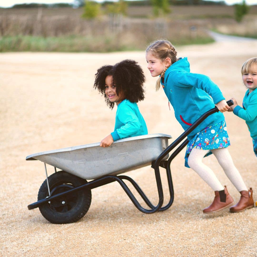 Organic Cotton Kids Teal Zip-Up Hoodie