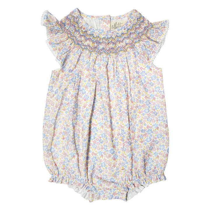 Jeanne Hand Smocked Raglan Romper