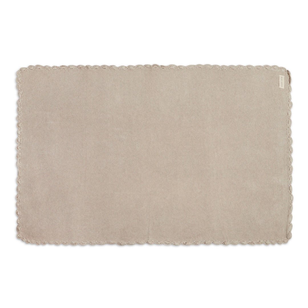 Scallop Knit Blanket - Stone
