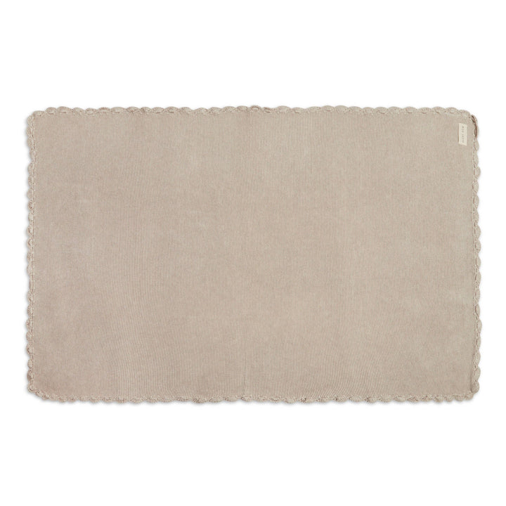 Scallop Knit Blanket - Stone