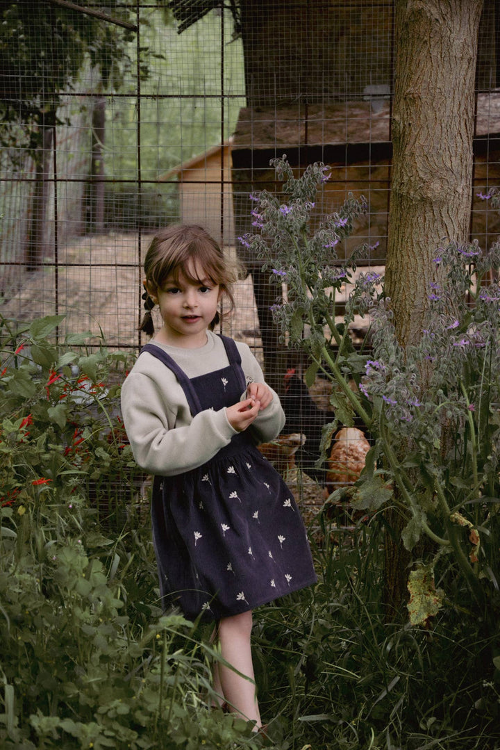 Baby / Girl Corduroy Dress 100% Cotton Flower Embroidery