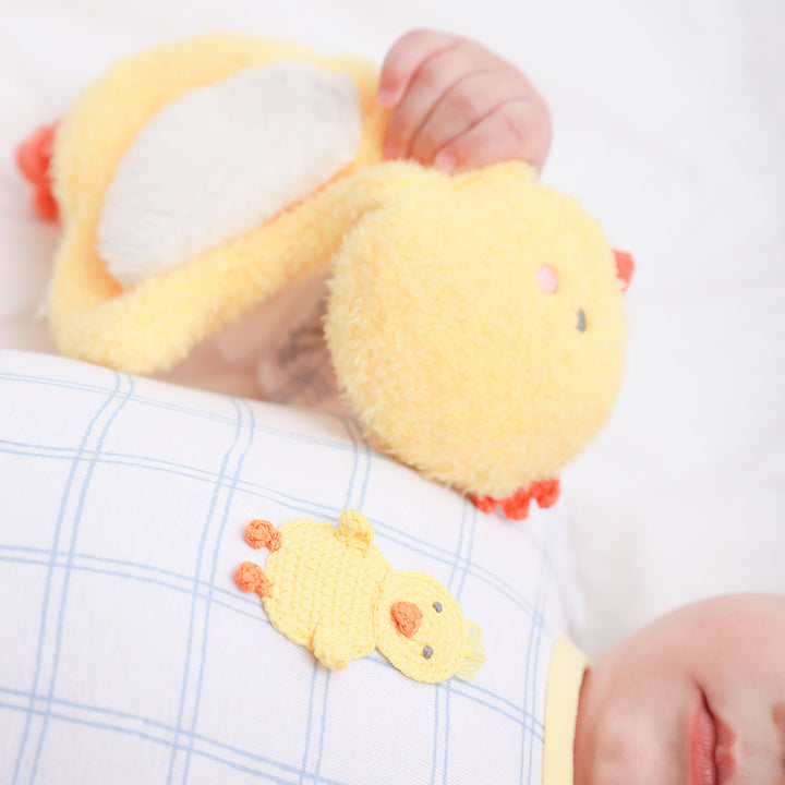 Crochet Chicks Blue Grid Babygro