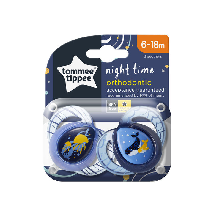 Tommee Tippee Closer to Nature Night Time Soother 6-18m 2Pk