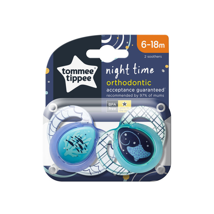 Tommee Tippee Closer to Nature Night Time Soother 6-18m 2Pk