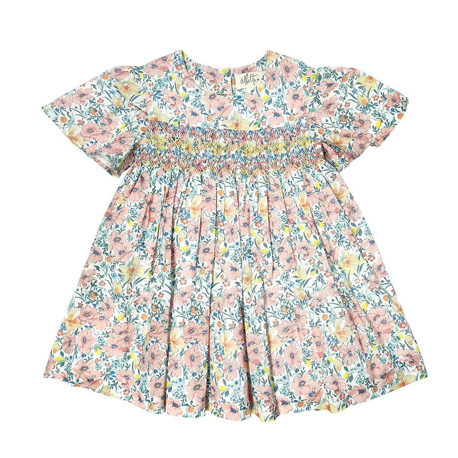 Loretta Print Hand Smocked Dress