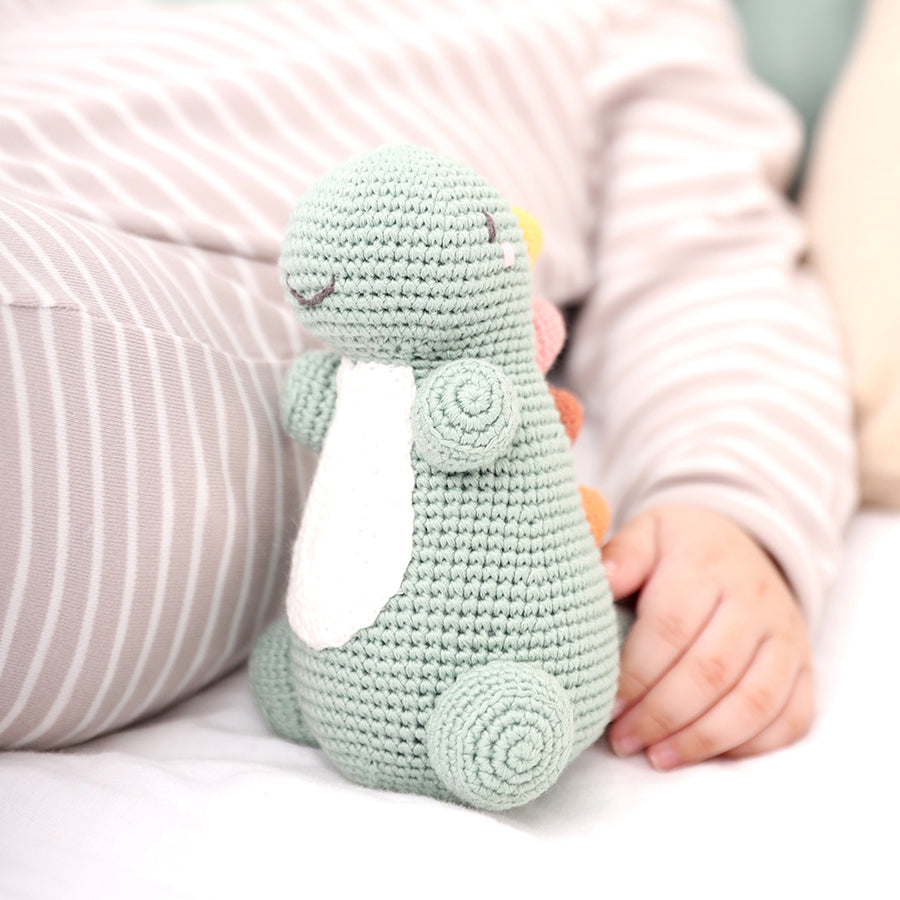 Crochet Baby Dino Rattle