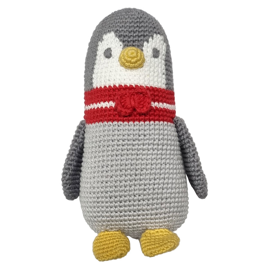 Crochet Penguin Rattle Toy