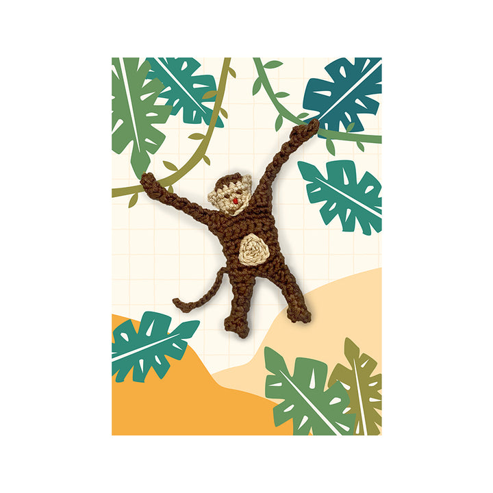 Marcel Monkey Crochet Card